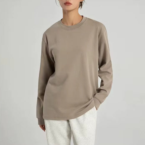 Women's Heavyweight Relaxed Crew Neck Long Sleeve T-Shirt